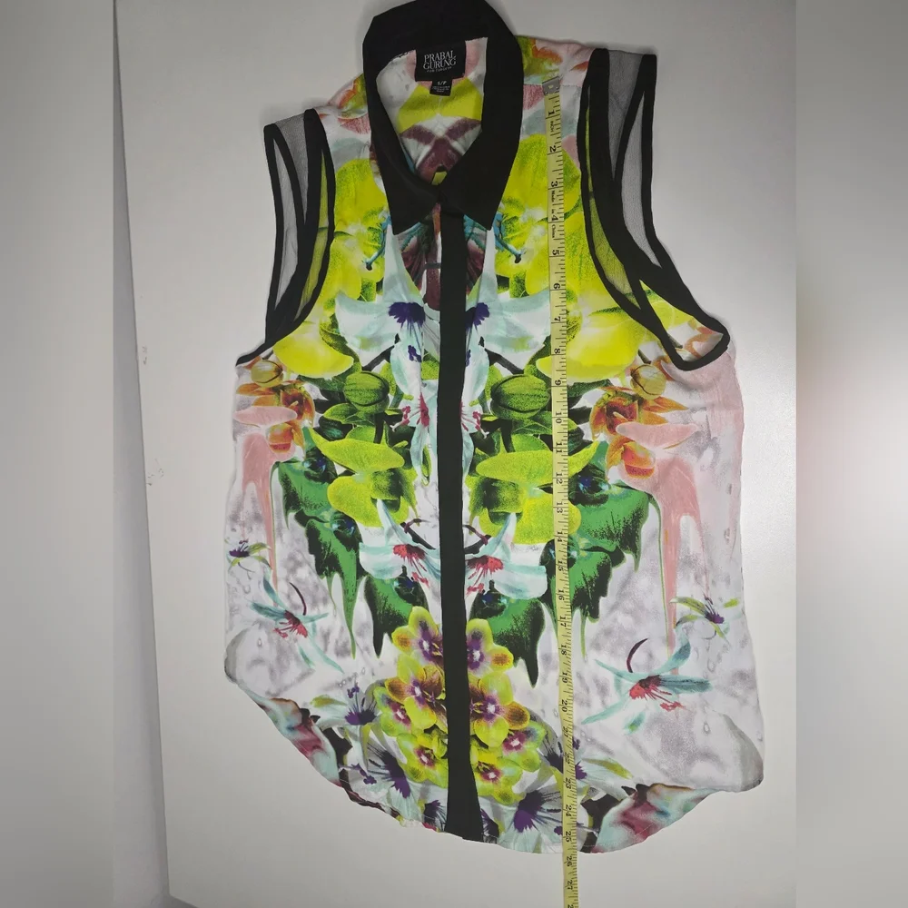 Prabal Gurung for Target Small/Petite Button Up Collared Tank Top - Picture 7 of 8